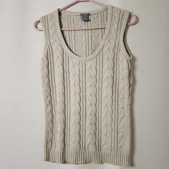 Ann Taylor Sweaters - Wool Cotton Ann Taylor West, Cable Knit Sweater west, cream, beige, petites